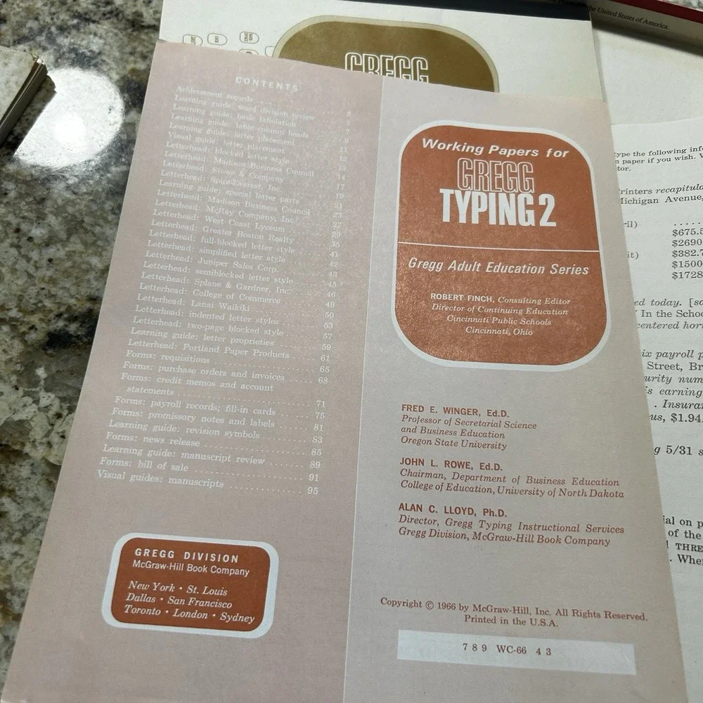 Vintage 1966 Gregg Typing 2 Complete Boxed Kit Adult Education McGraw-Hill